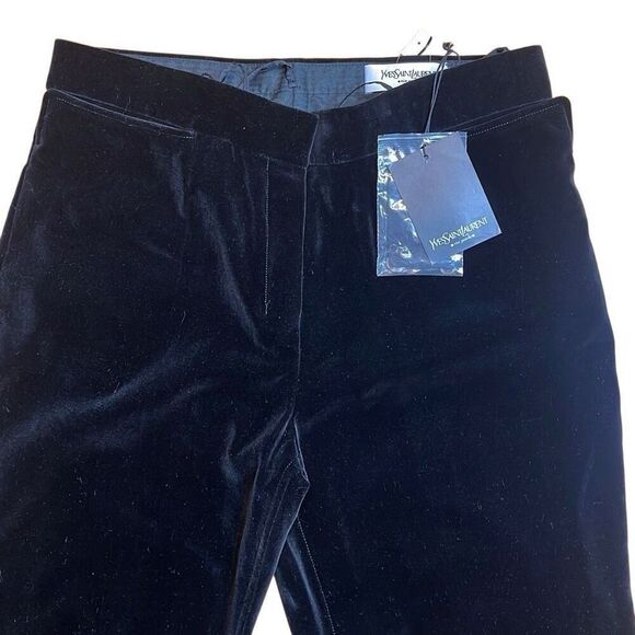 Yves Saint Laurent Pants - NWT Yves Saint Laurent Black Velvet Lace-Up Pants Runway Tom Ford F/W 2001